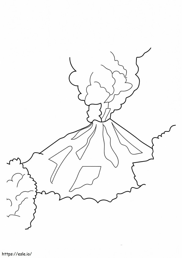 Coloriage Volcan actif à imprimer dessin