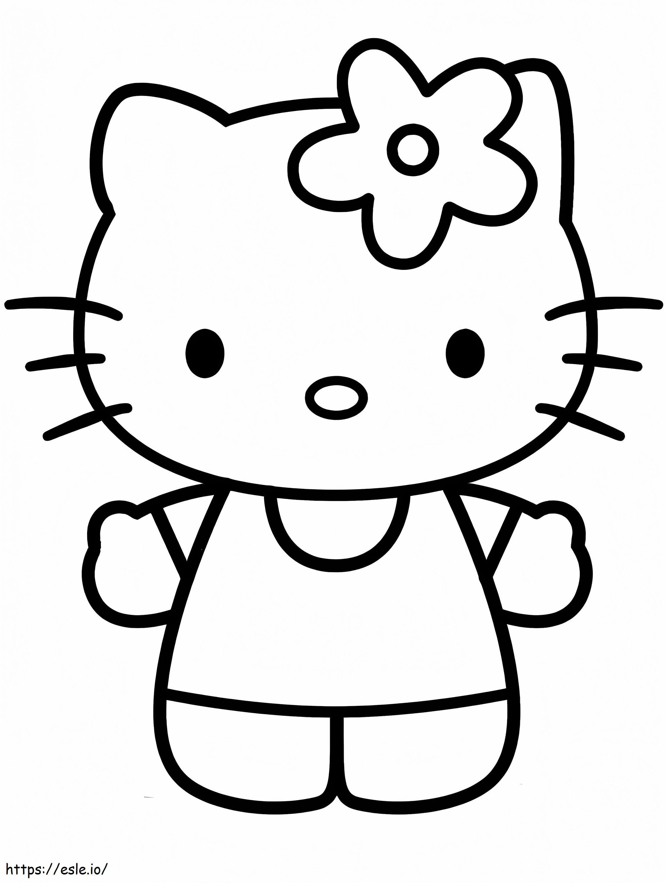 Hello Kitty Sencillo coloring page