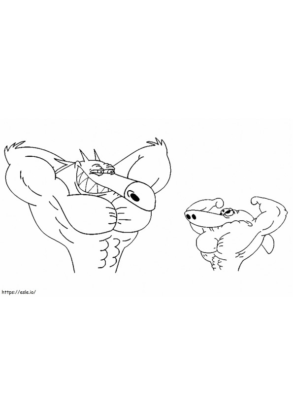 Strong Zig And Sharko coloring page