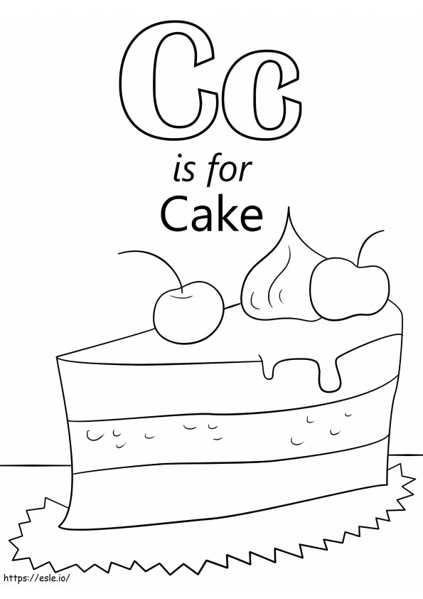 Cake Letter C coloring page