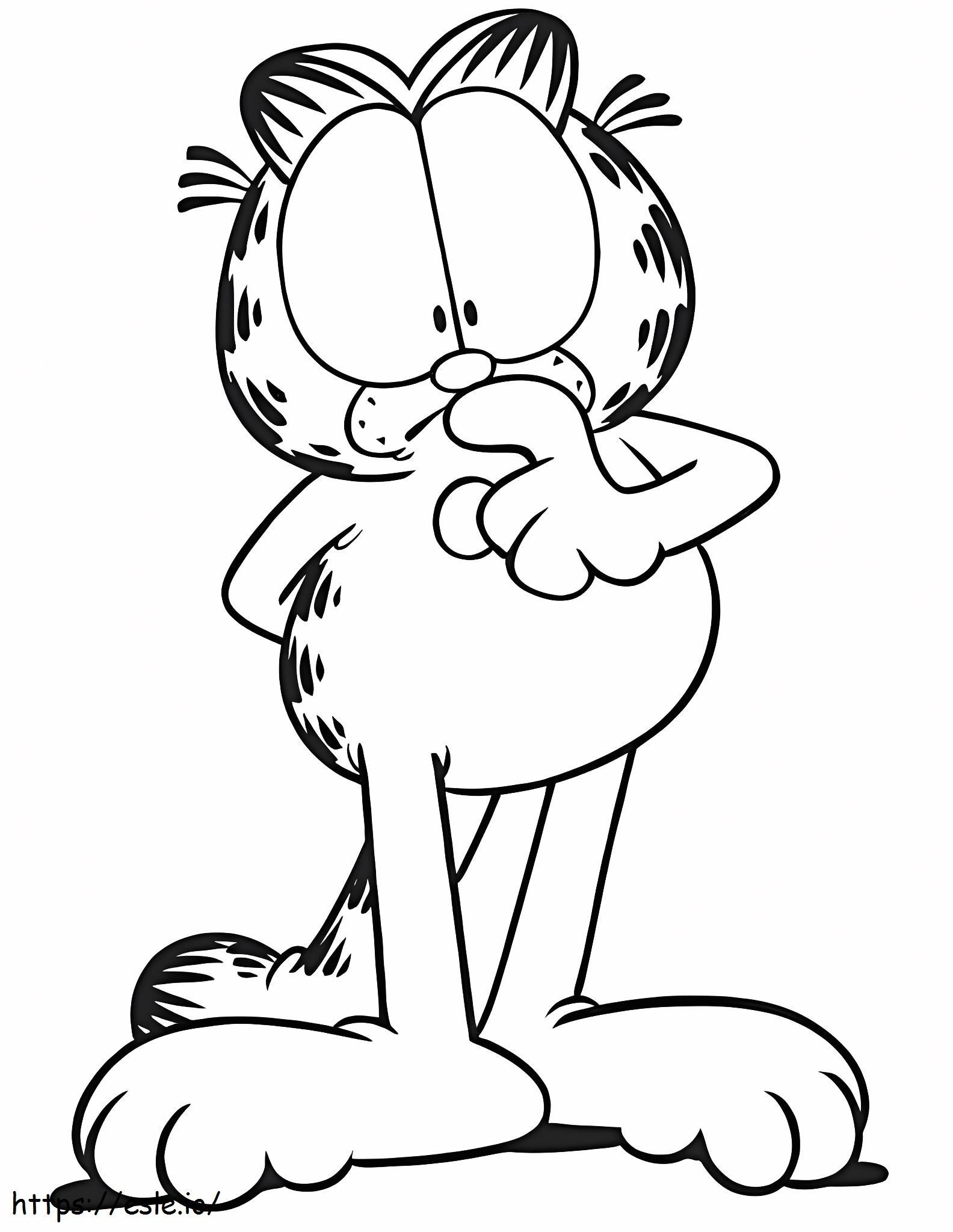 Garfield-gedachte kleurplaat kleurplaat