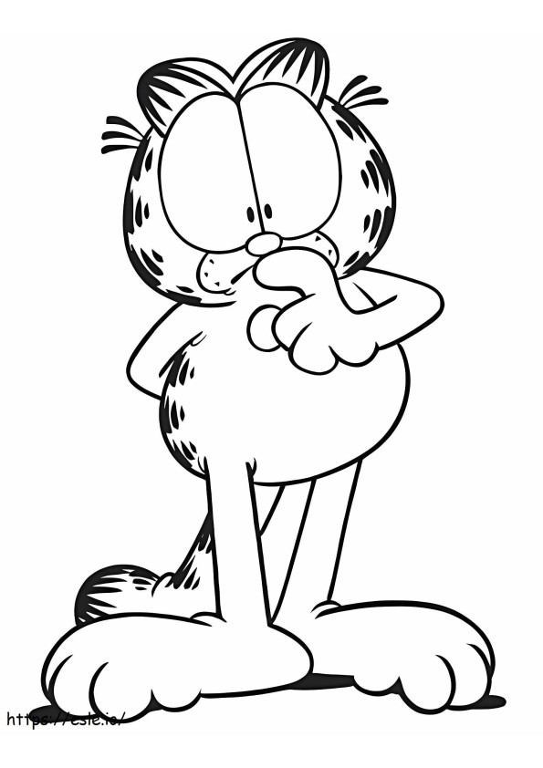 Coloriage Pensée de Garfield à imprimer dessin