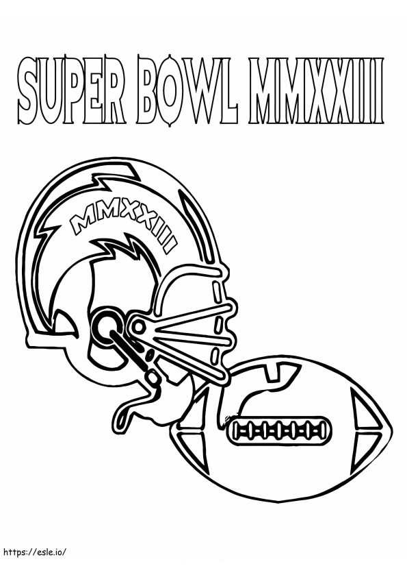 Super Bowl voetbalhelm en bal kleurplaat