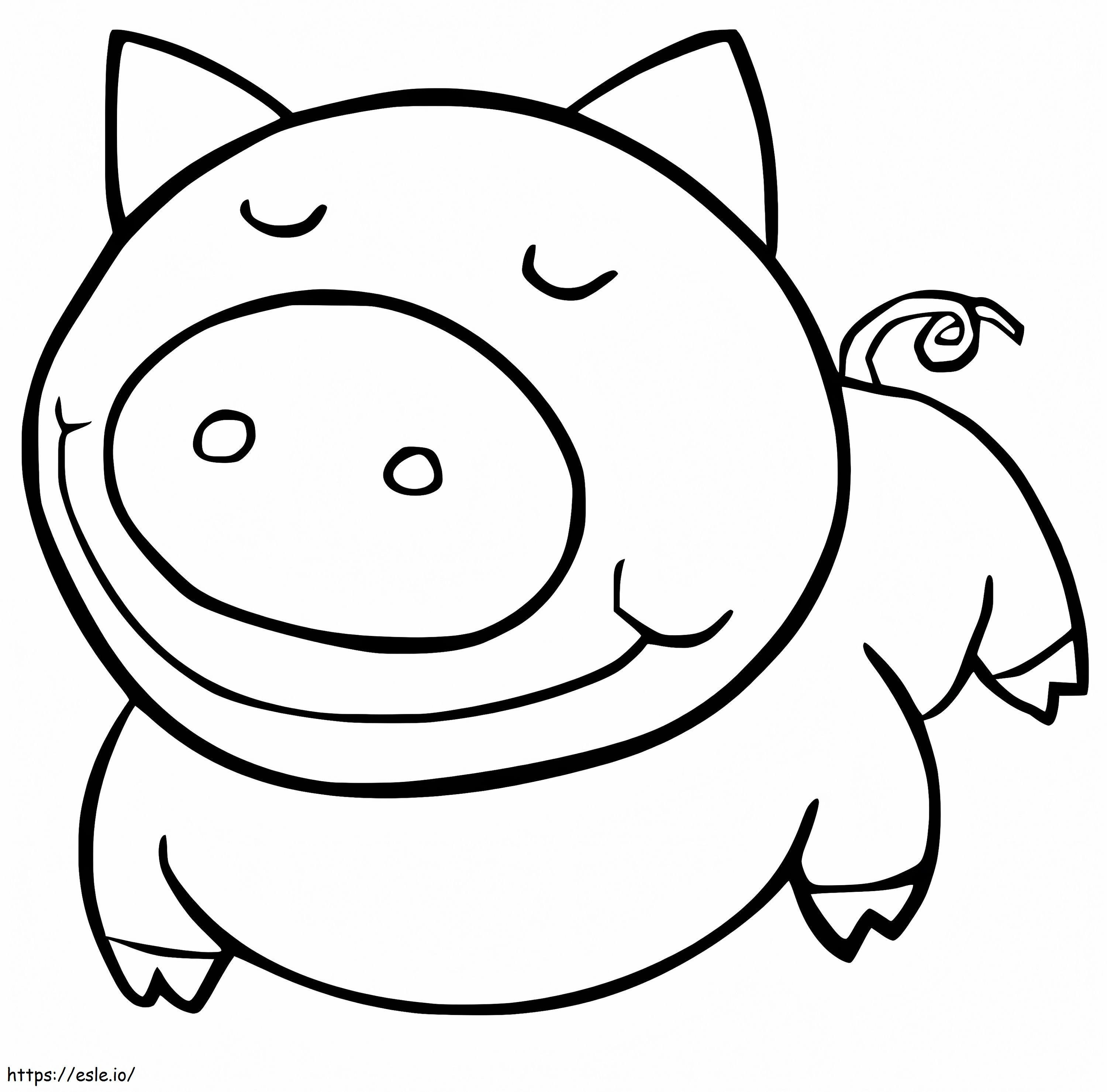 Coloriage Gros bébé cochon à imprimer dessin