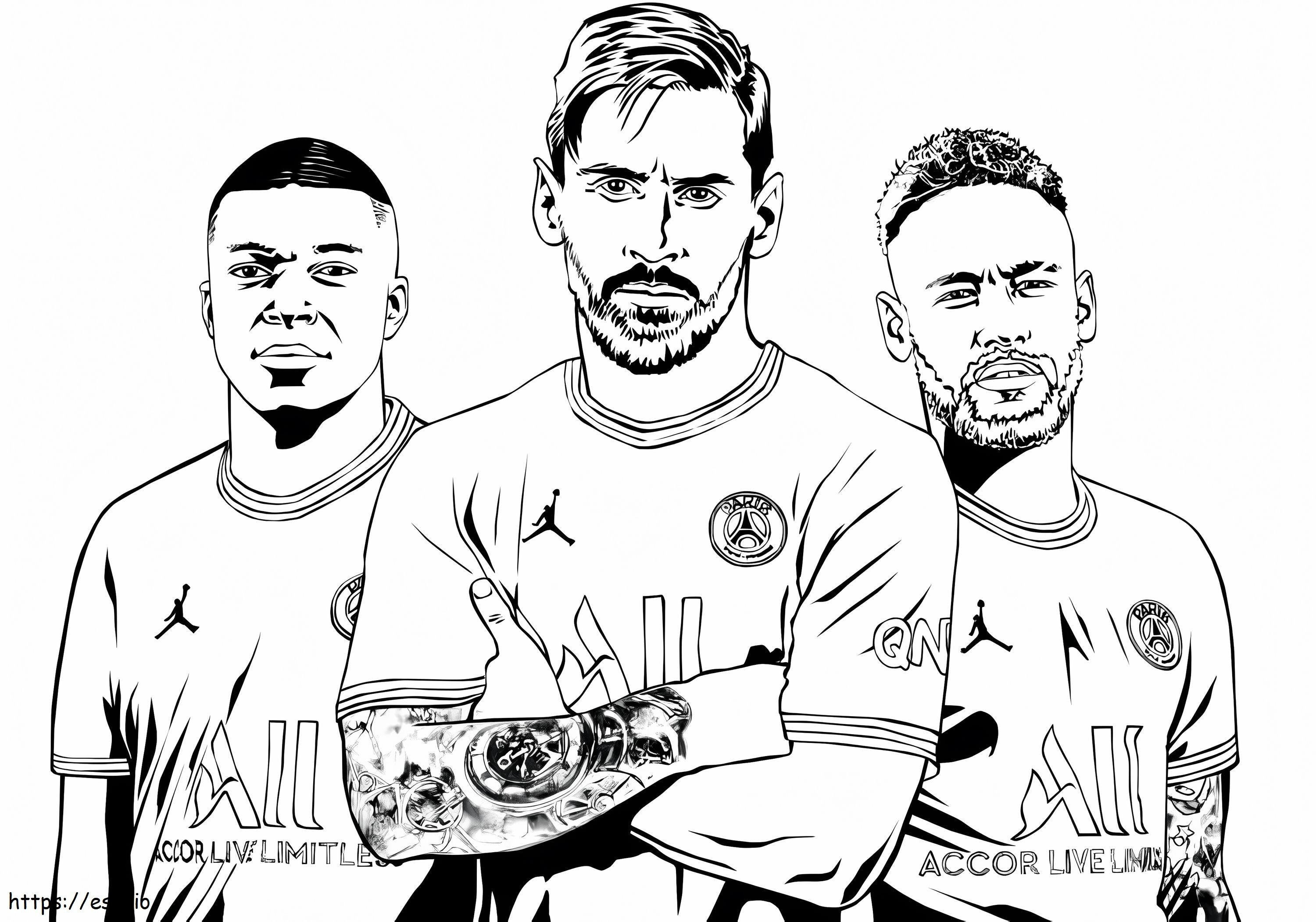 Coloriage Lionel Messi et ses amis à imprimer dessin