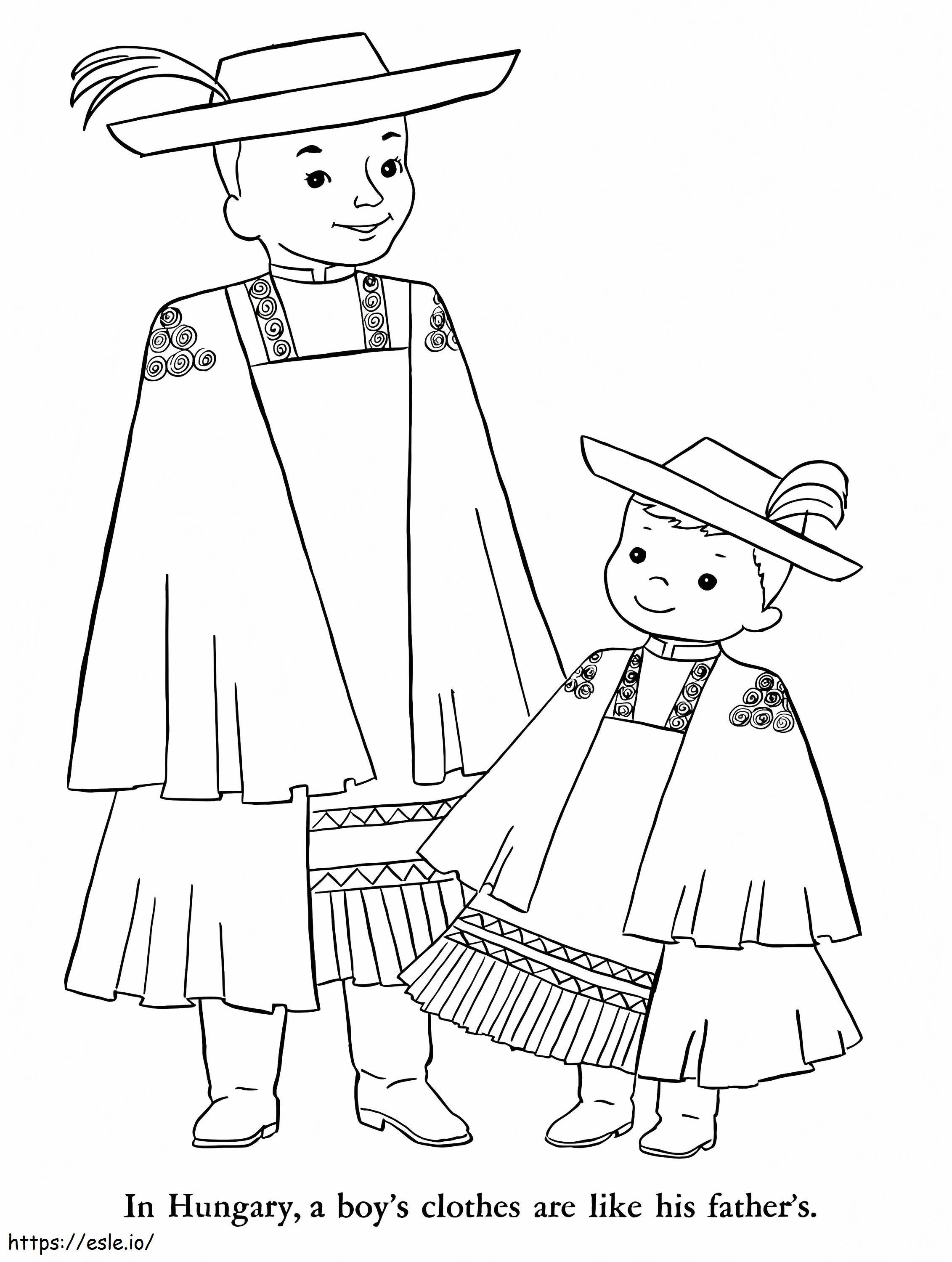 Hungarian Boys coloring page