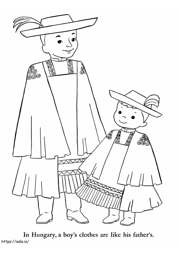 Hungarian Boys coloring page