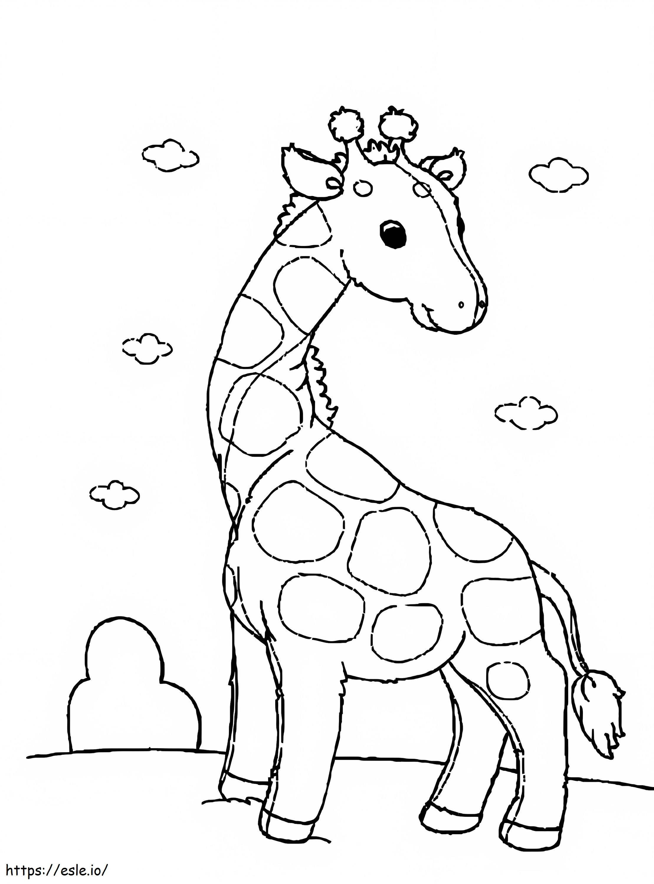 Linda girafa para colorir