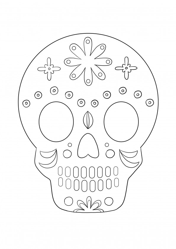 Skull mask for coloring and free printing picture