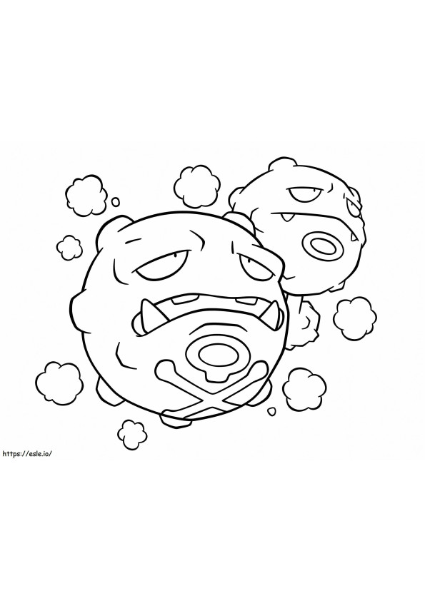 Weezing Gen 1 Pokemon coloring page
