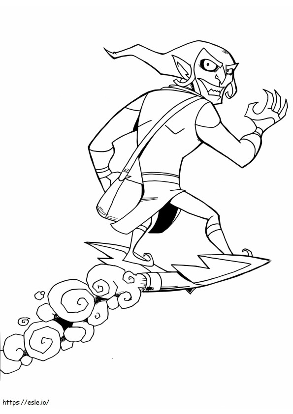 Green Goblin Flying coloring page