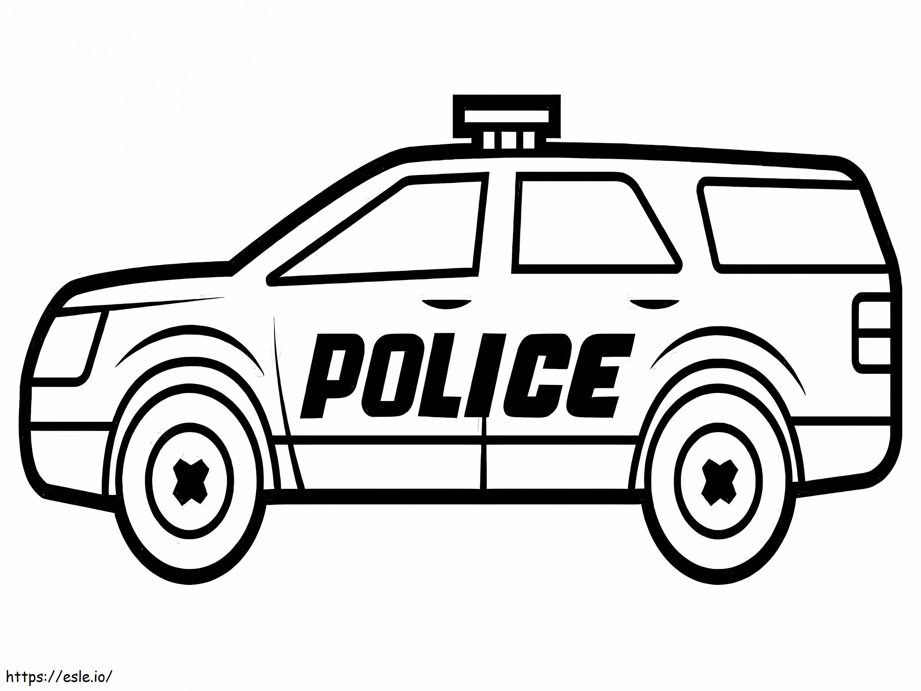 Carro de polícia 19 para colorir