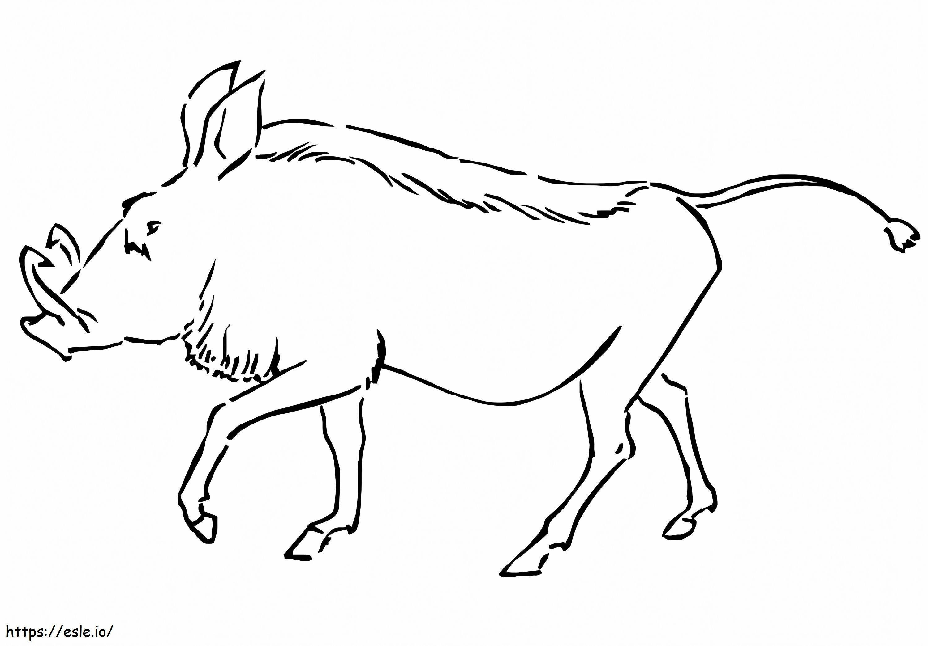 Simple Warthog coloring page