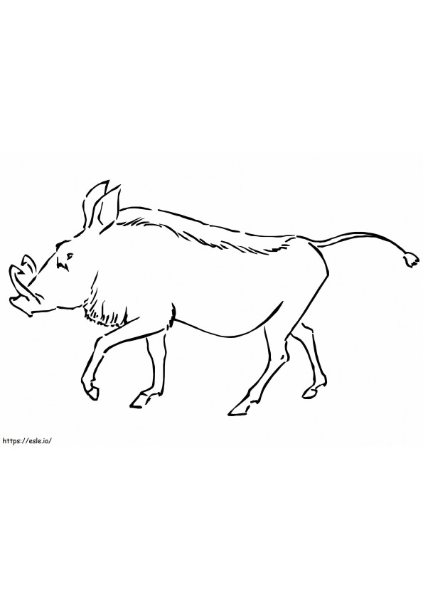 Yksinkertainen Warthog värityskuva