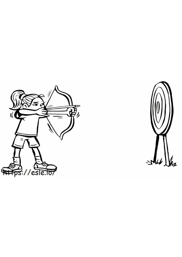 Archery Girl coloring page