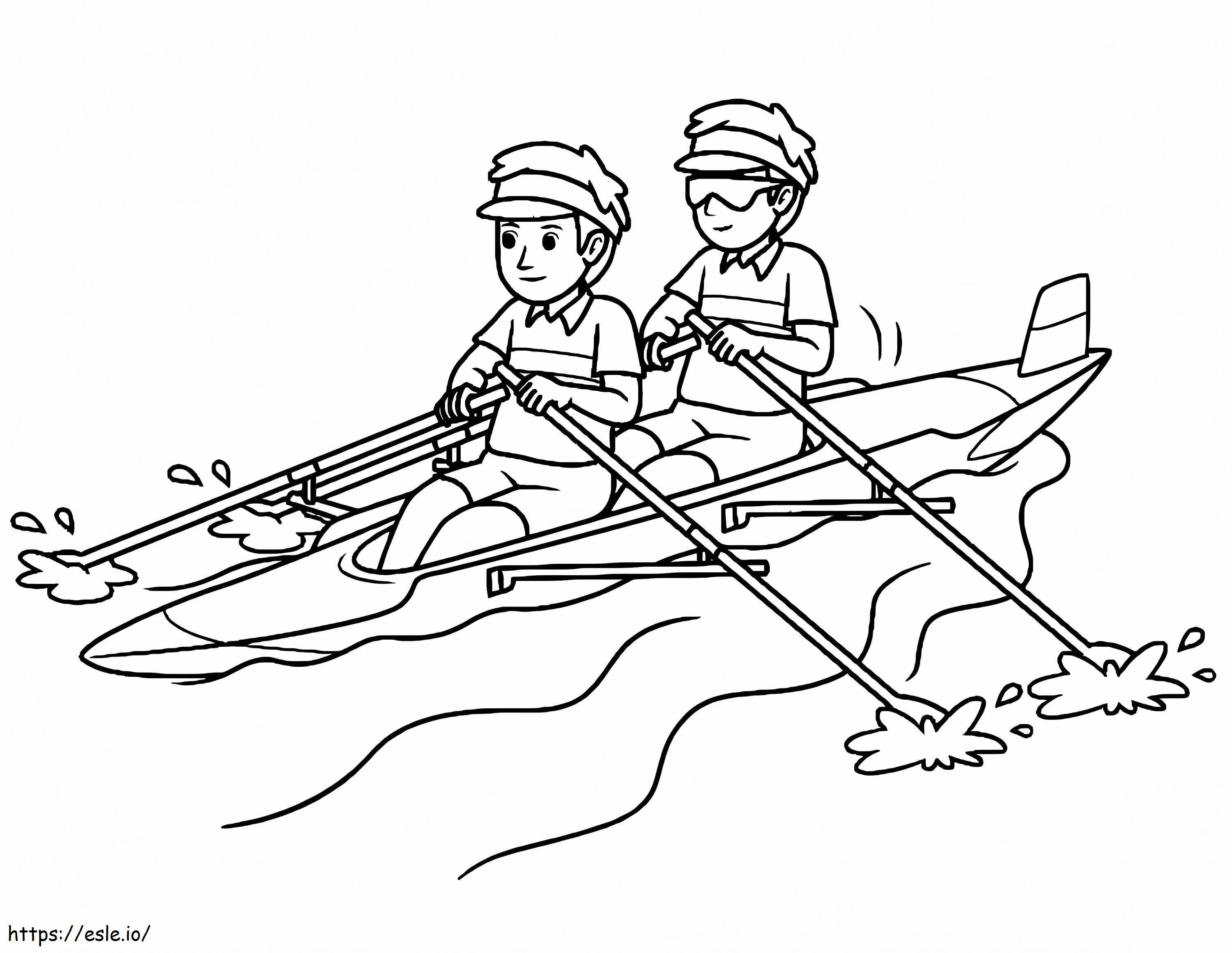 子供向けボート漕ぎ無料 ぬりえ - 塗り絵