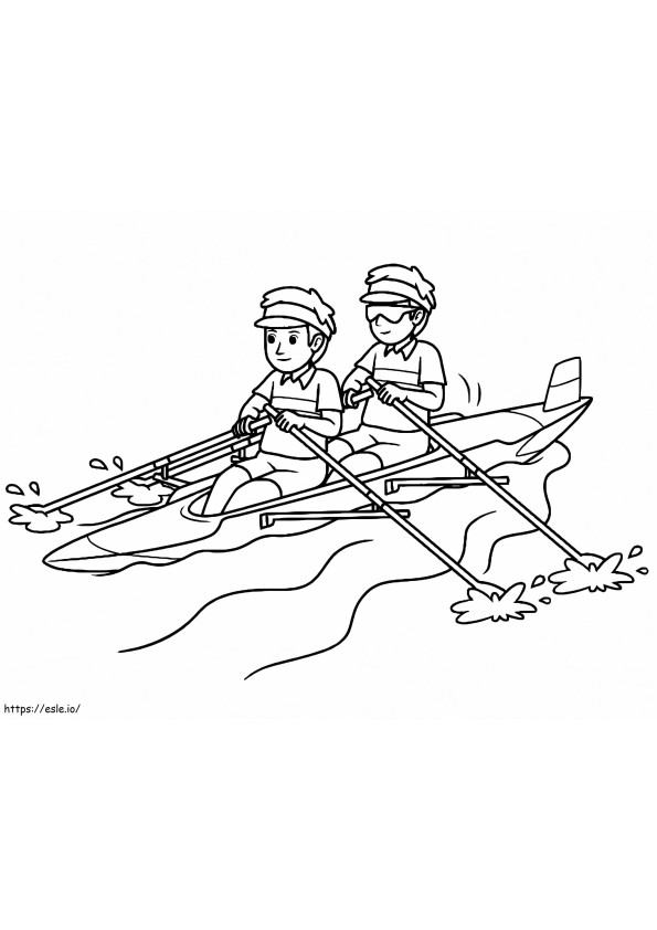 子供向けボート漕ぎ無料 ぬりえ - 塗り絵