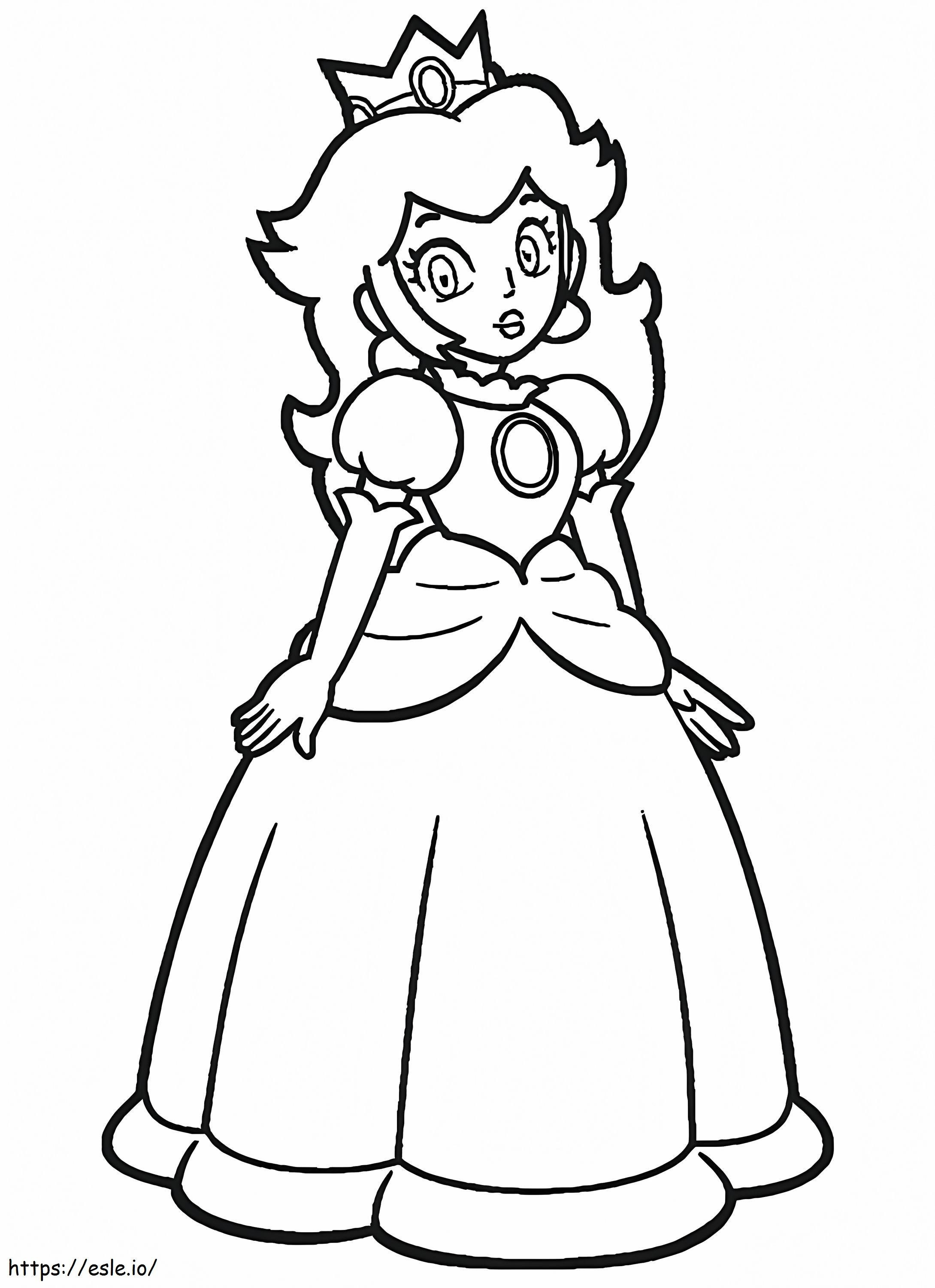 Peach From Super Mario coloring page