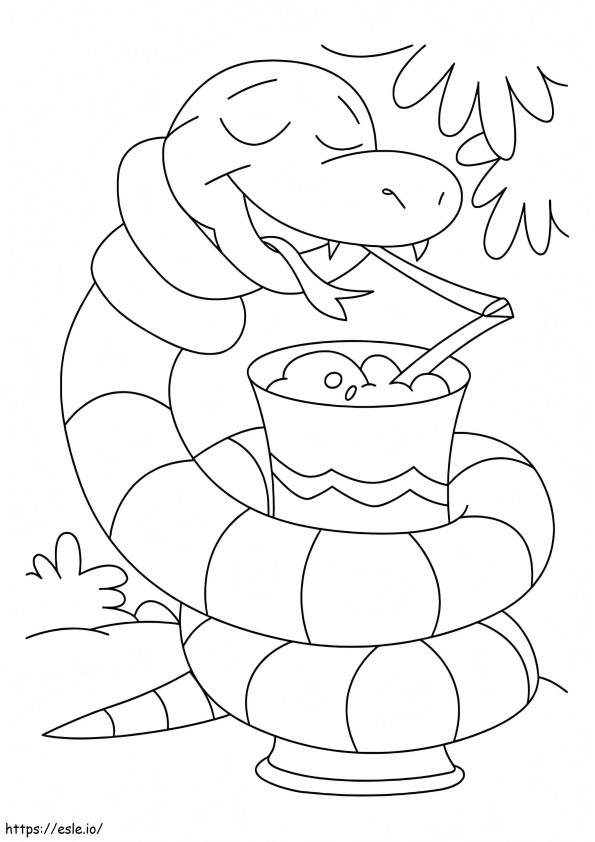 Snakes Drink Water coloring page