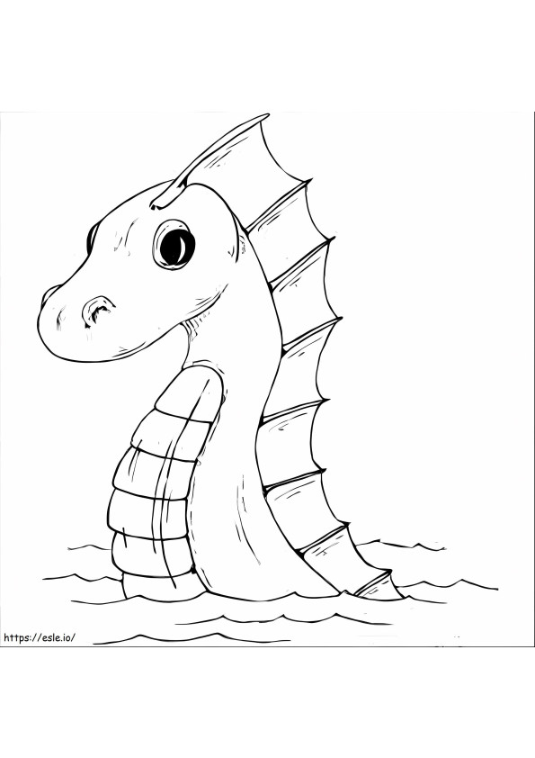 Coloriage Tête de serpent de mer à imprimer dessin
