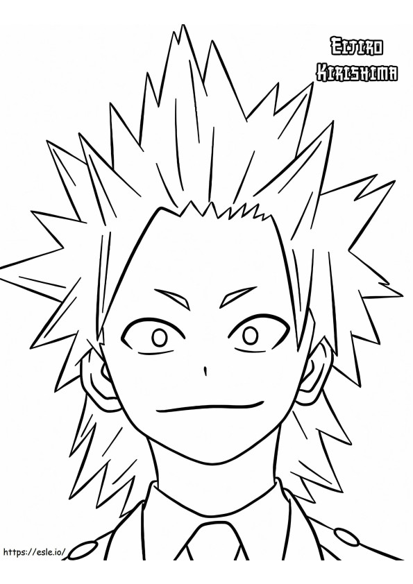 A cara feliz de Kirishima para colorir