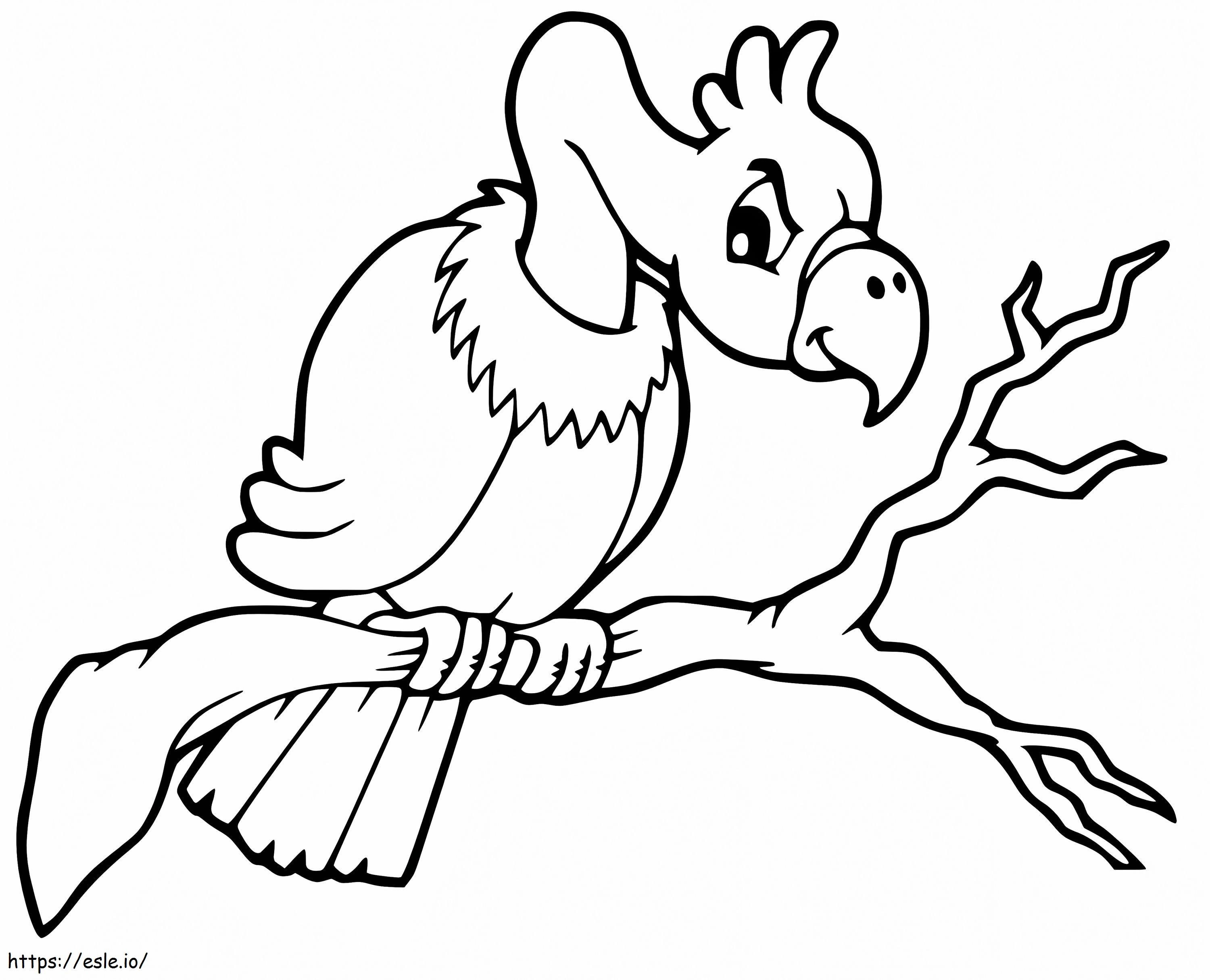 Coloriage Vautour sur branche à imprimer dessin