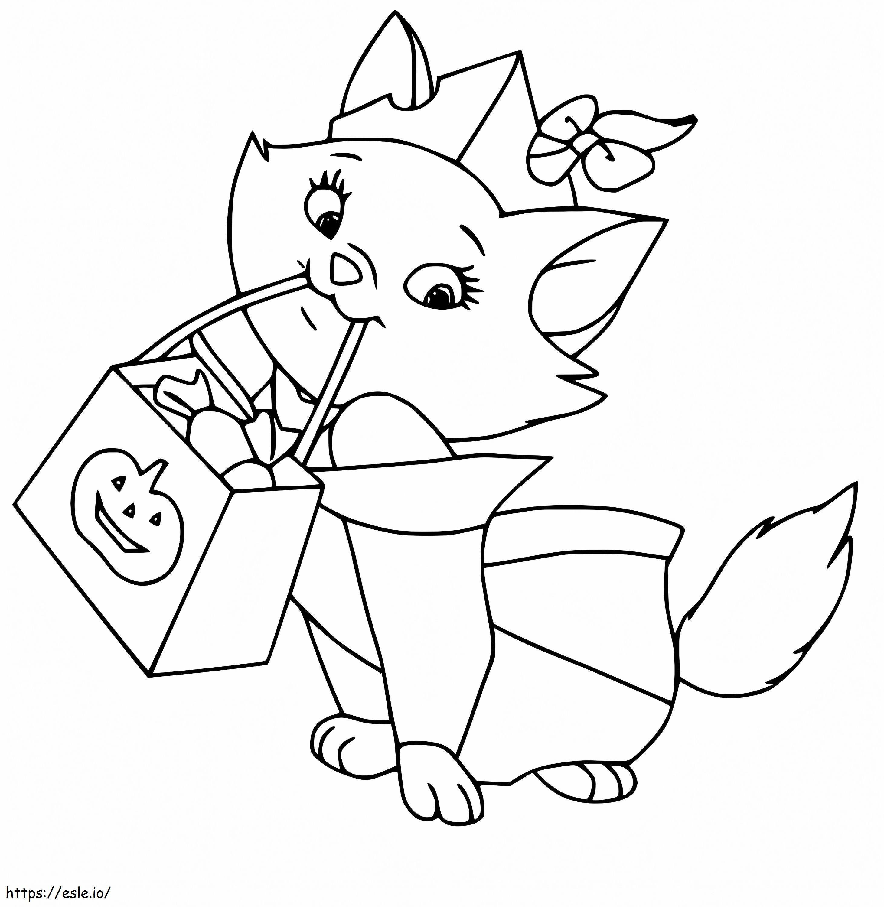 Halween Cat 2 coloring page