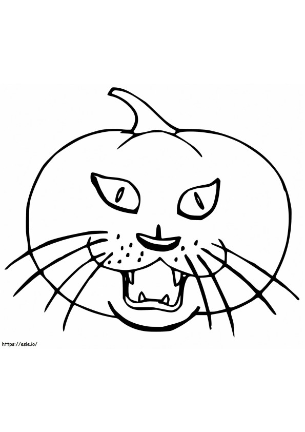Halloween kissan pää värityskuva