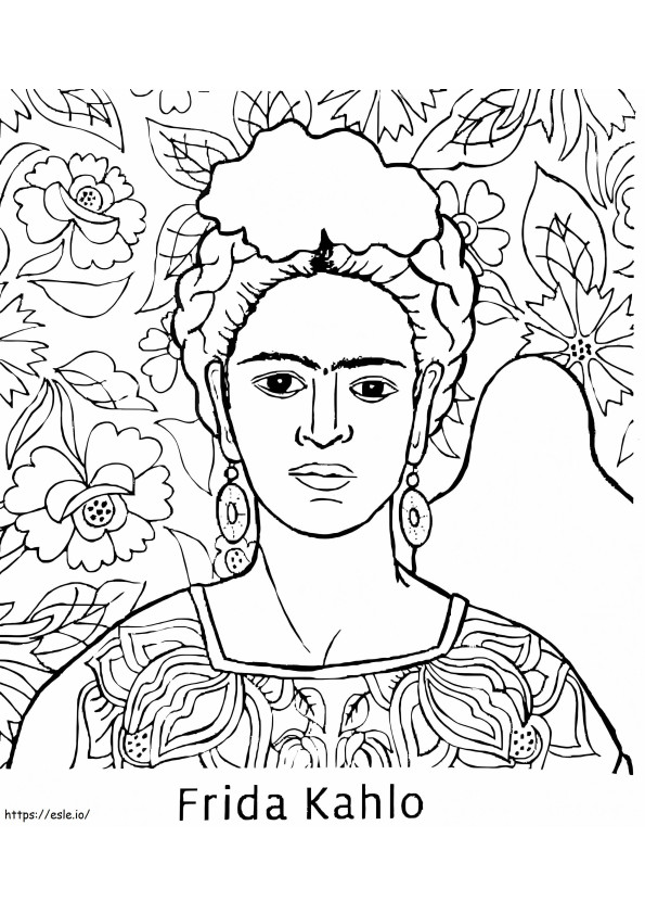 Coloriage Frida Kahlo imprimable gratuitement à imprimer dessin