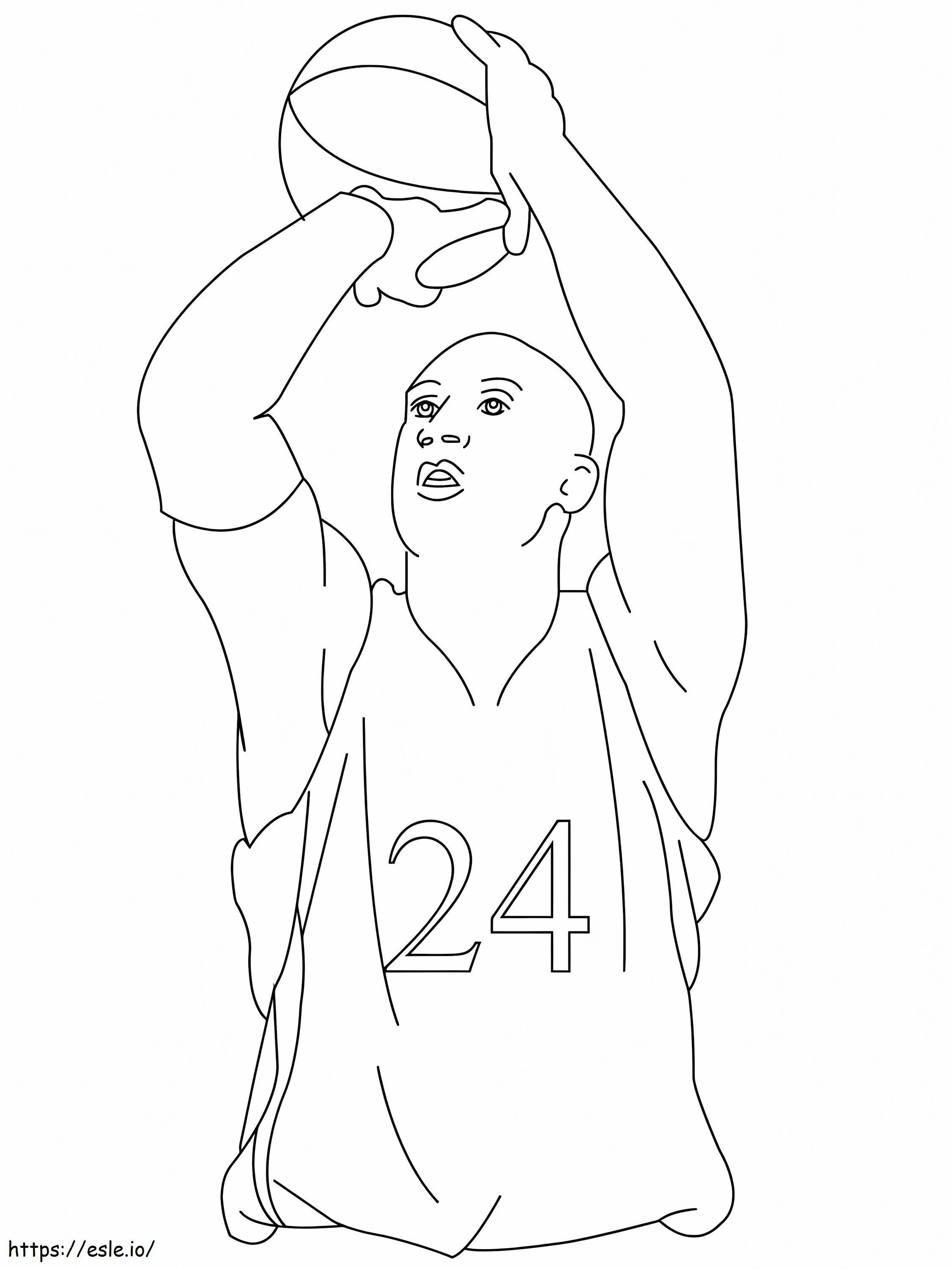 Kobe Bryant värittää värityskuva