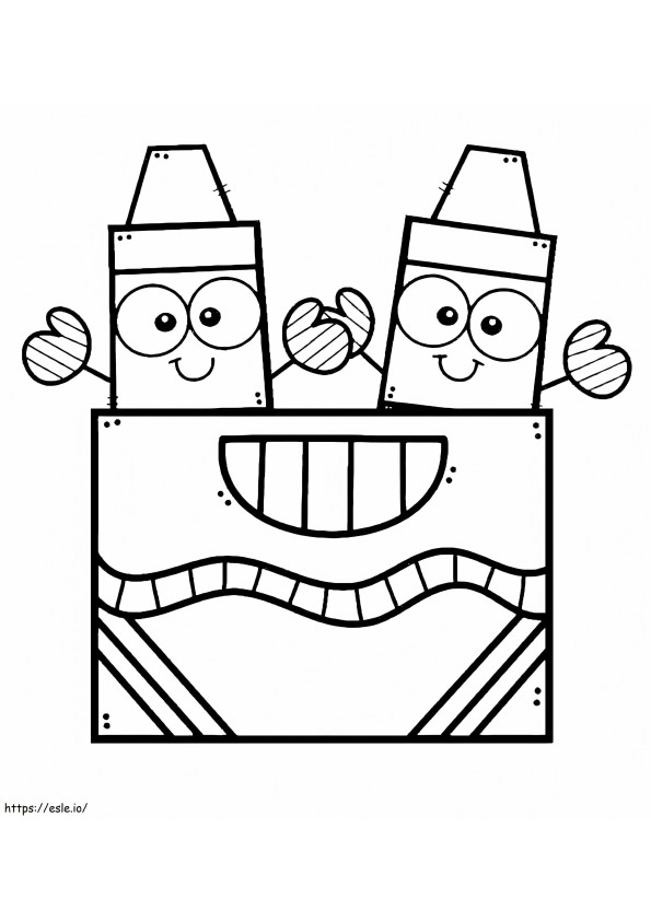 Cute Crayon Box coloring page