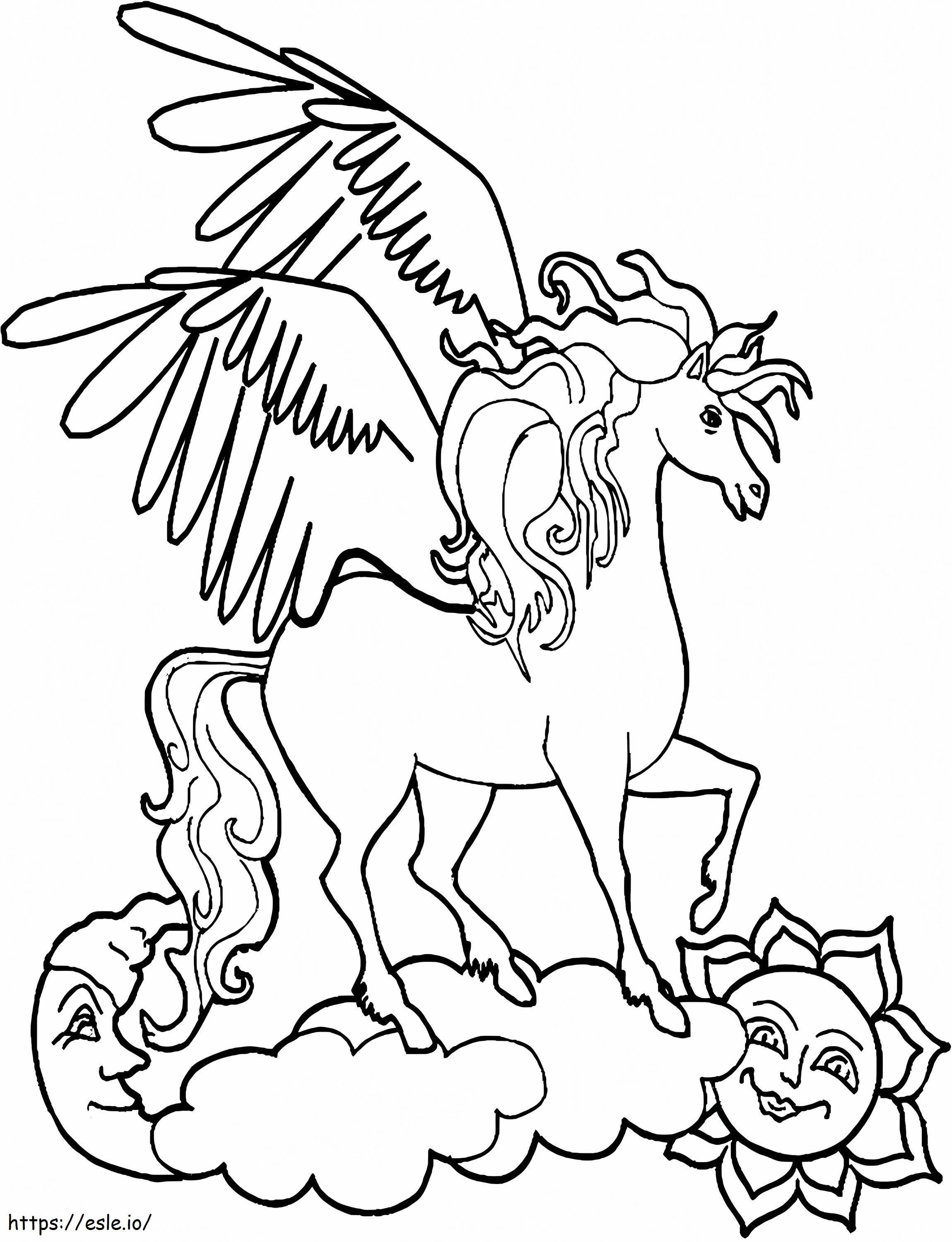 1563930815 Unicorn Standing On Cloud A4 coloring page