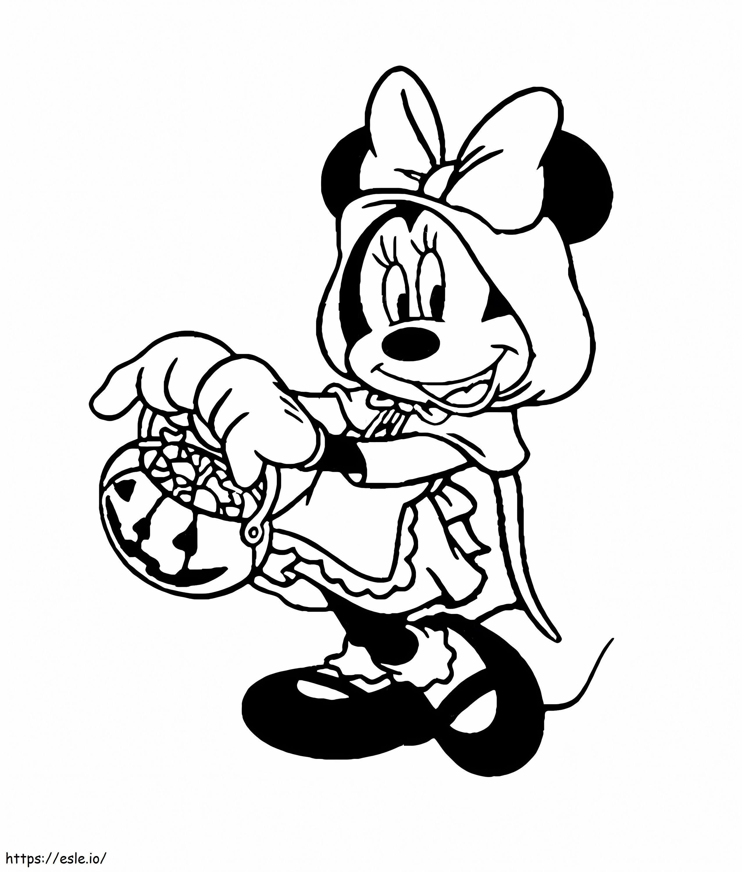Halloween z Minnie Disneyem kolorowanka