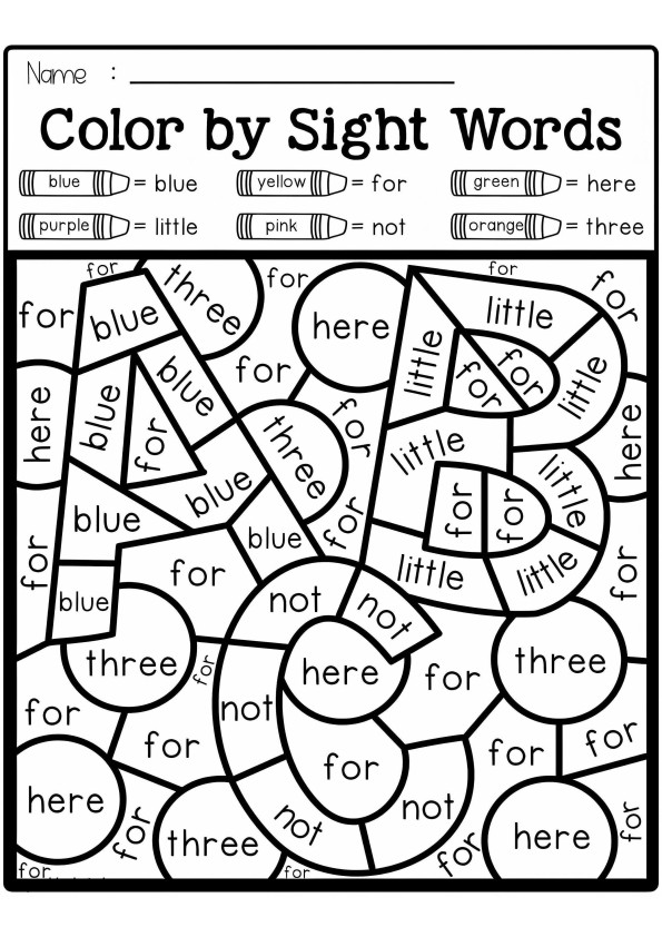 Palabras visuales ABC para colorear