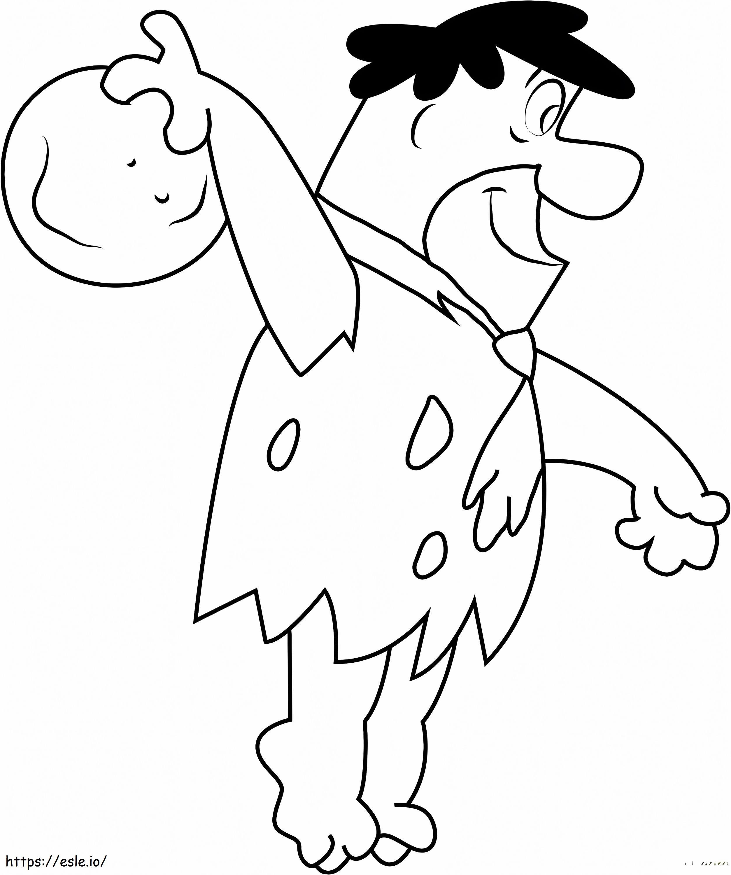 Fred Flintstones Bowling coloring page