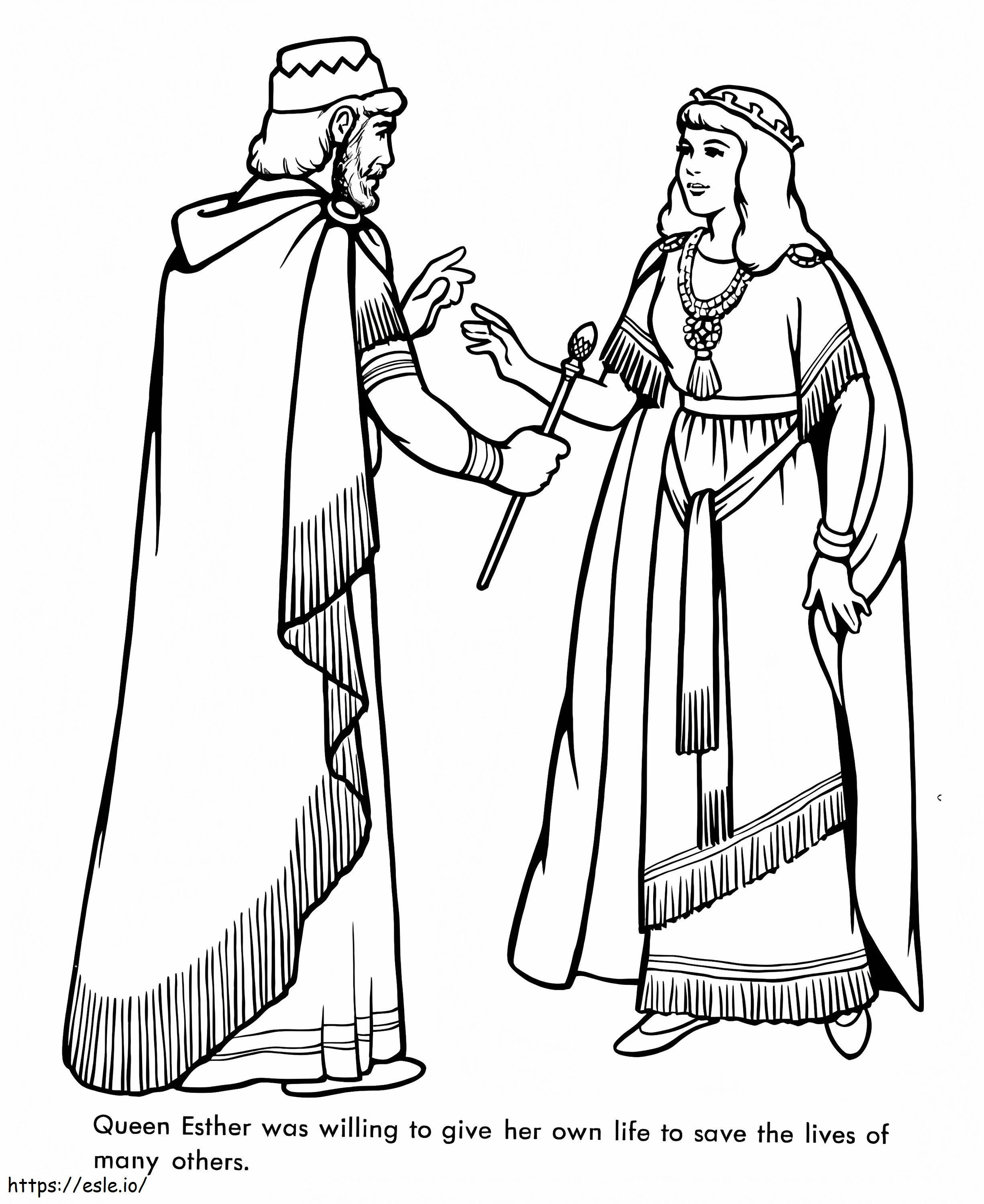 Queen Esther Bible coloring page