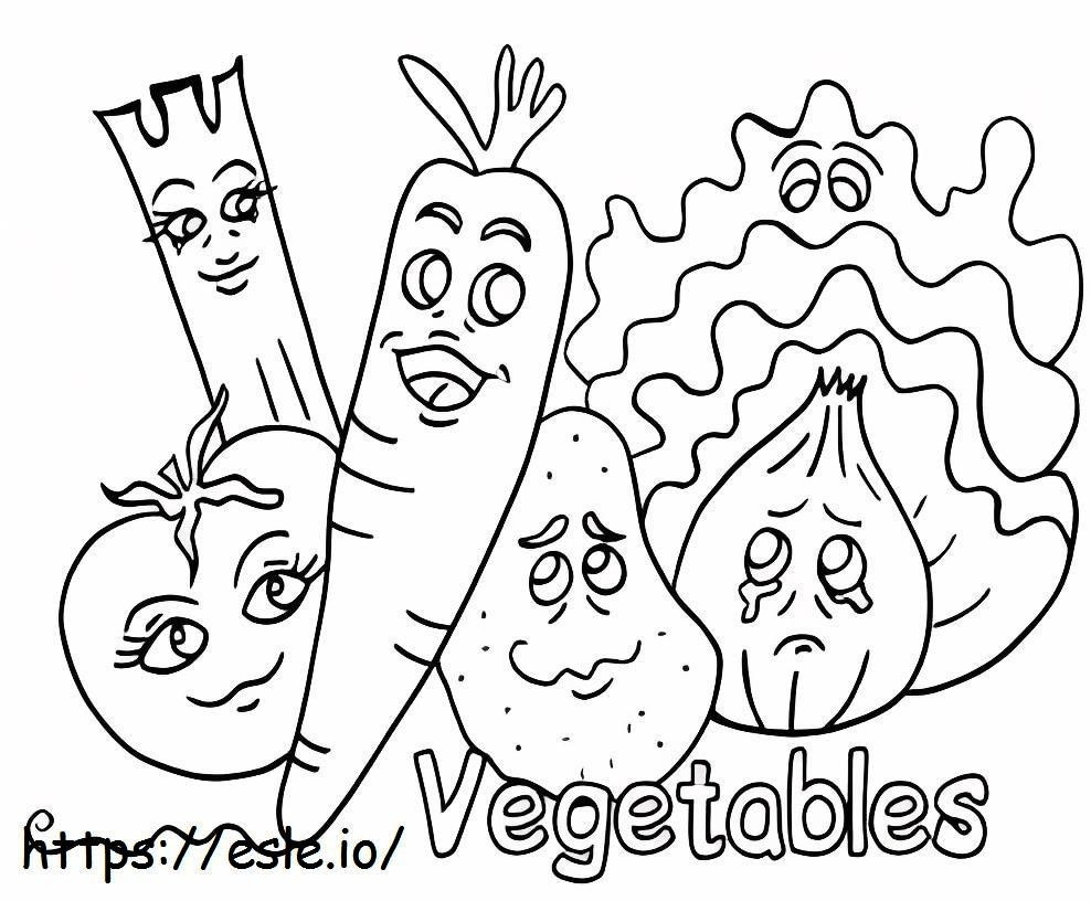Vegetable Cartoon coloring page