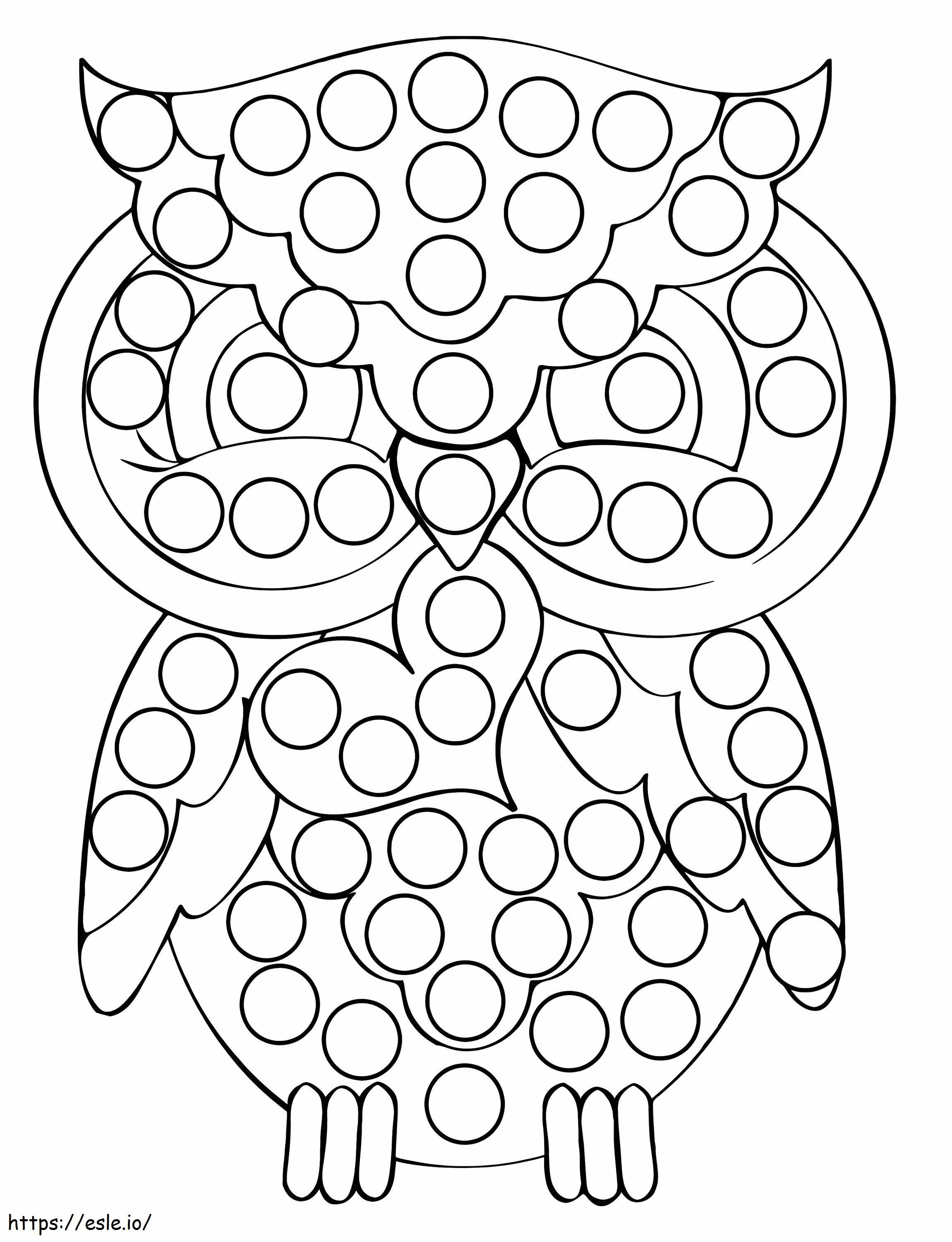 Owl Dot Marker coloring page