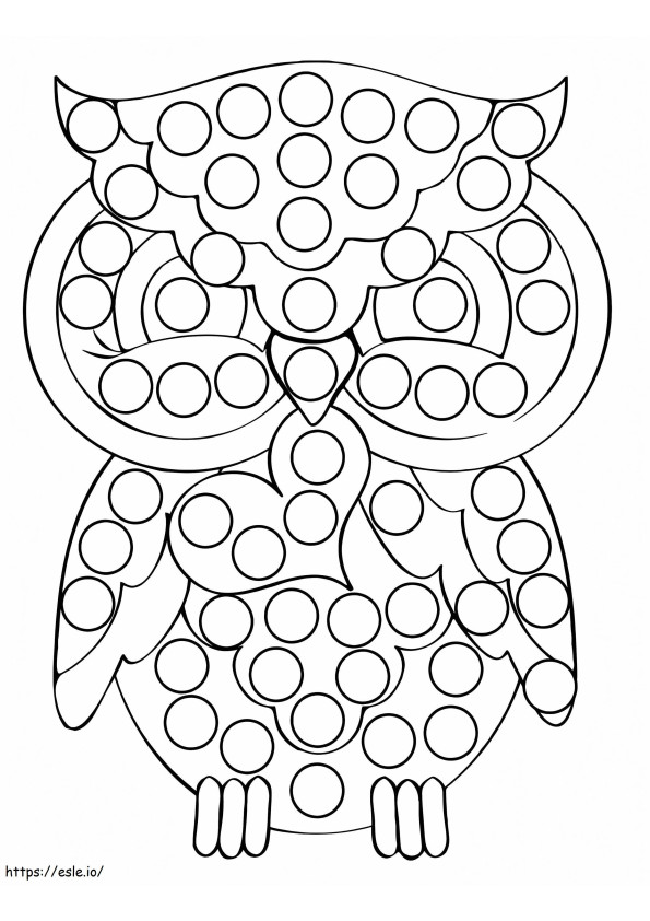 Owl Dot Marker coloring page