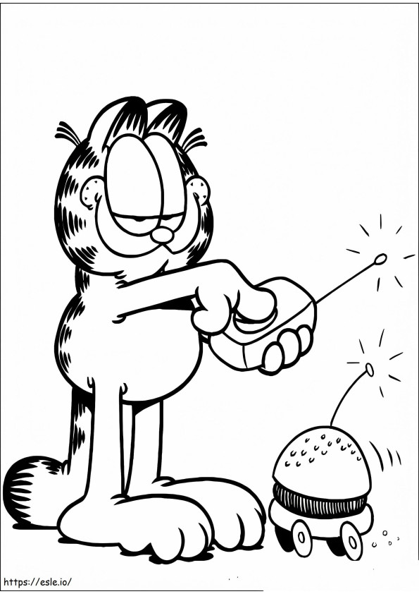 Coloriage Garfield et jouets à imprimer dessin