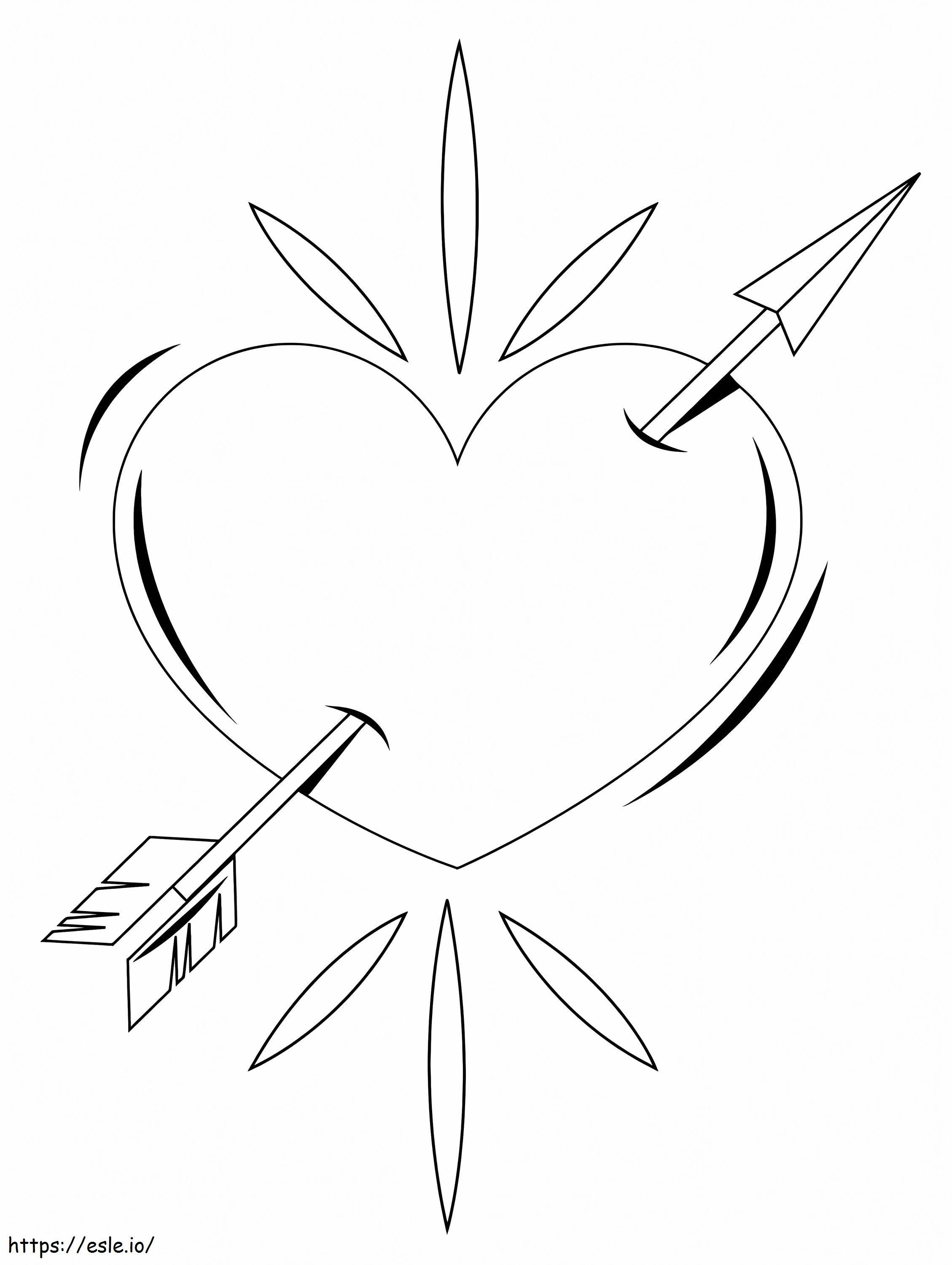 Coloriage Flèche en coeur à imprimer dessin