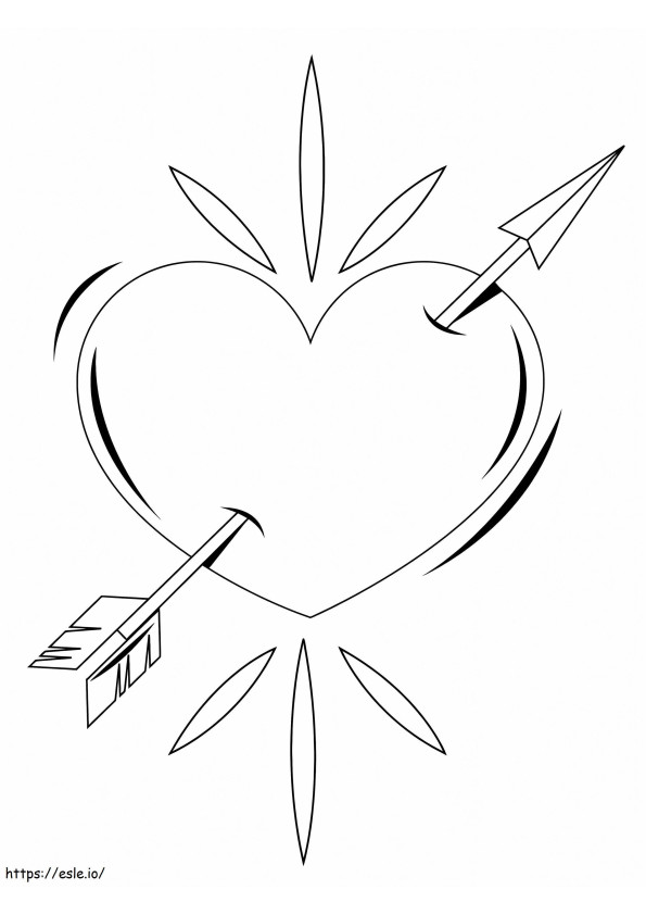 Arrow In Heart coloring page