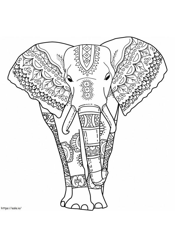 象のタトゥー ぬりえ - 塗り絵