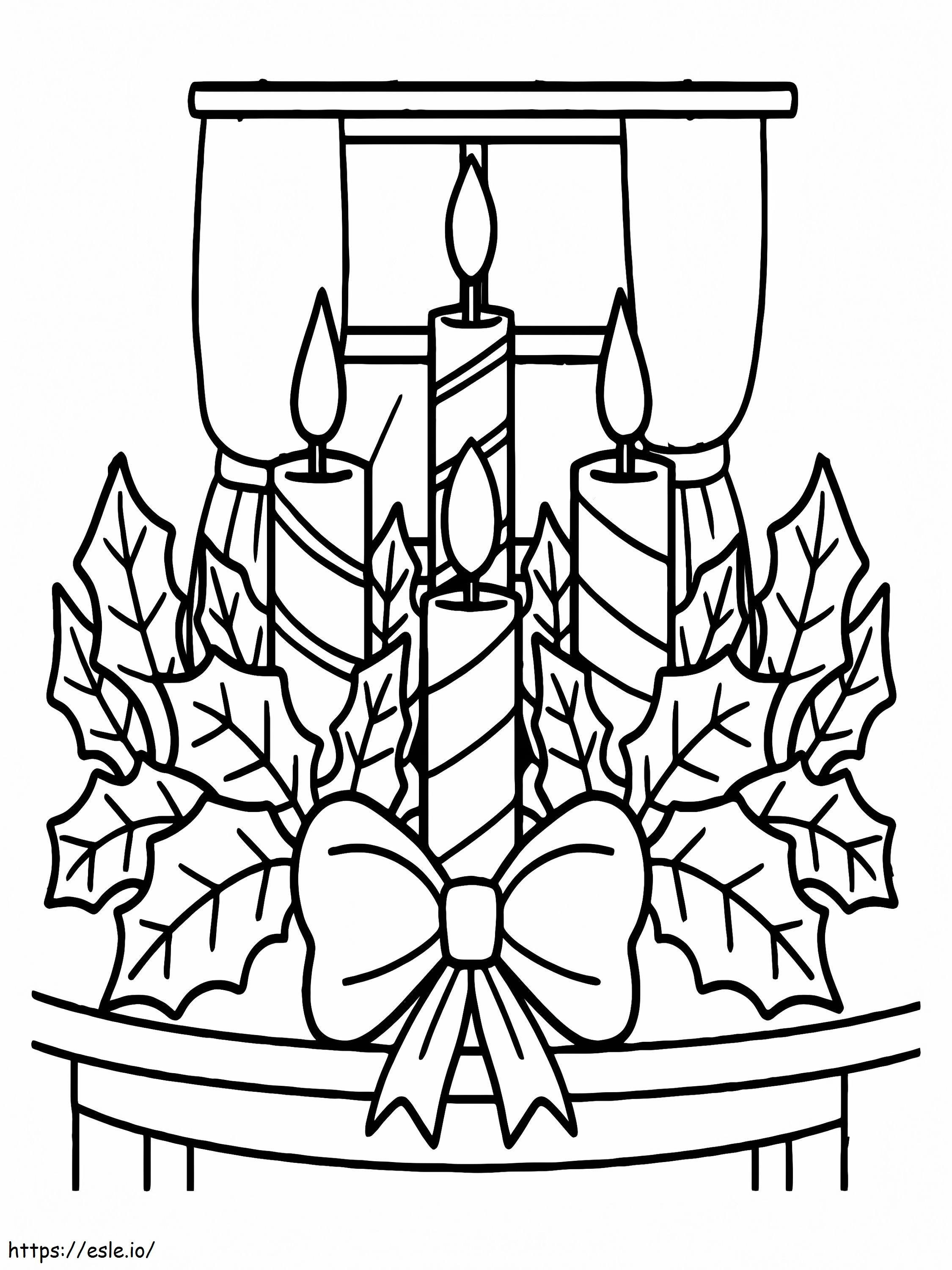 Decorative Christmas Candles coloring page