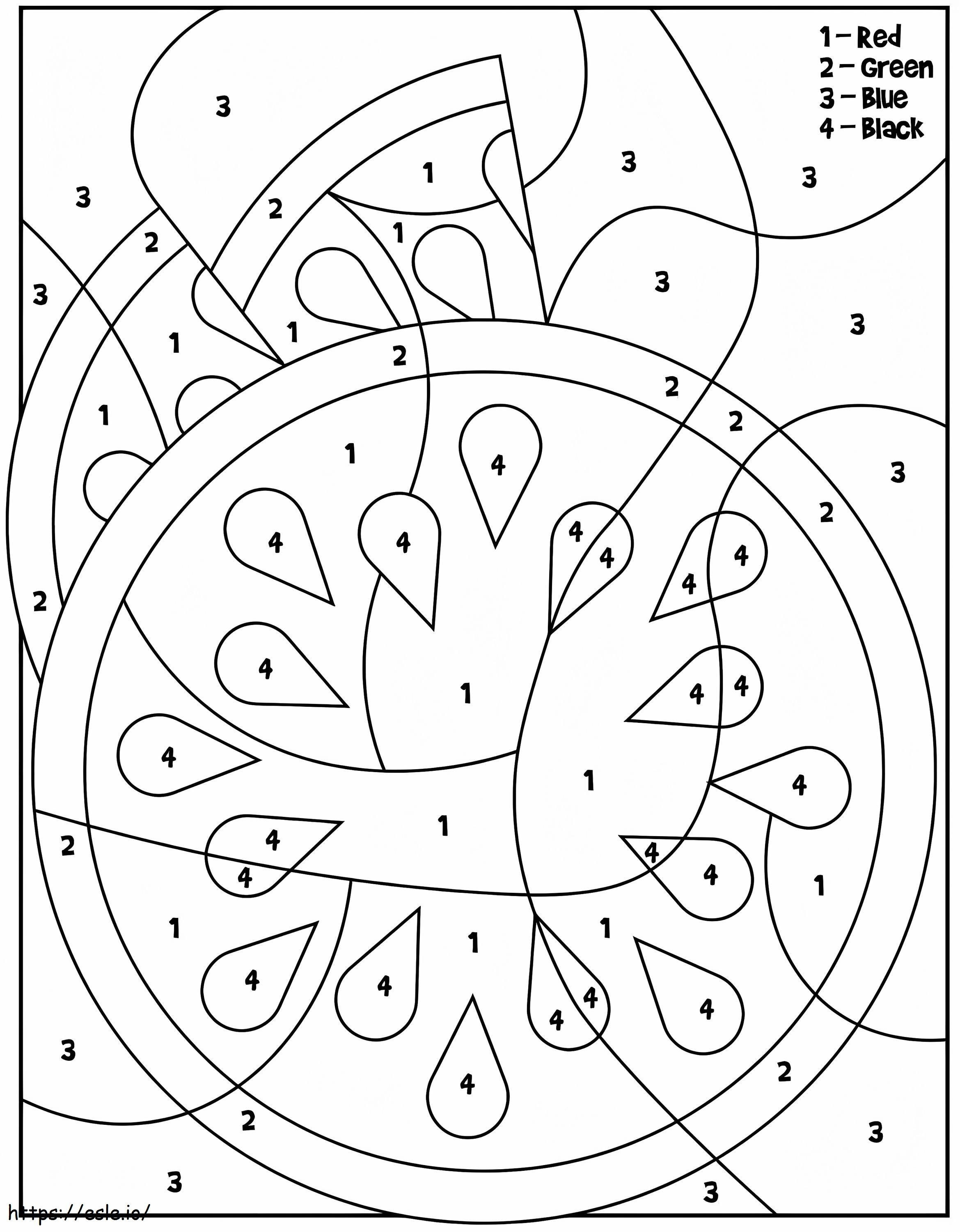Watermelon Color By Number coloring page