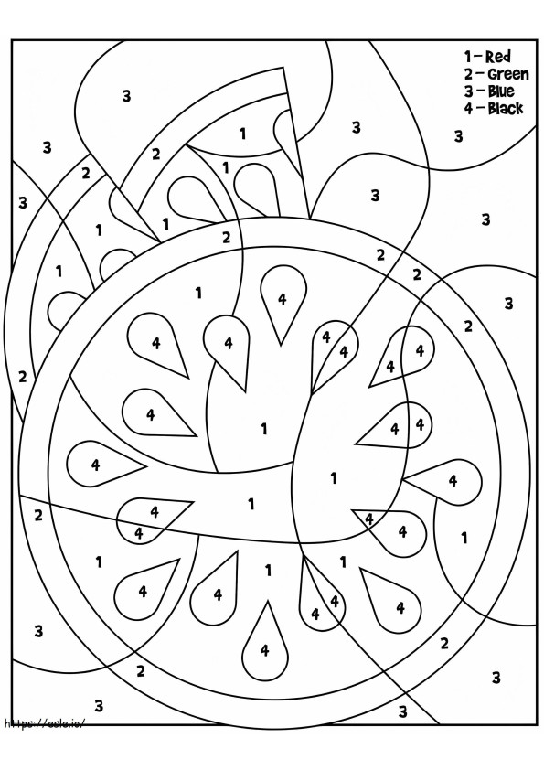 Watermelon Color By Number coloring page