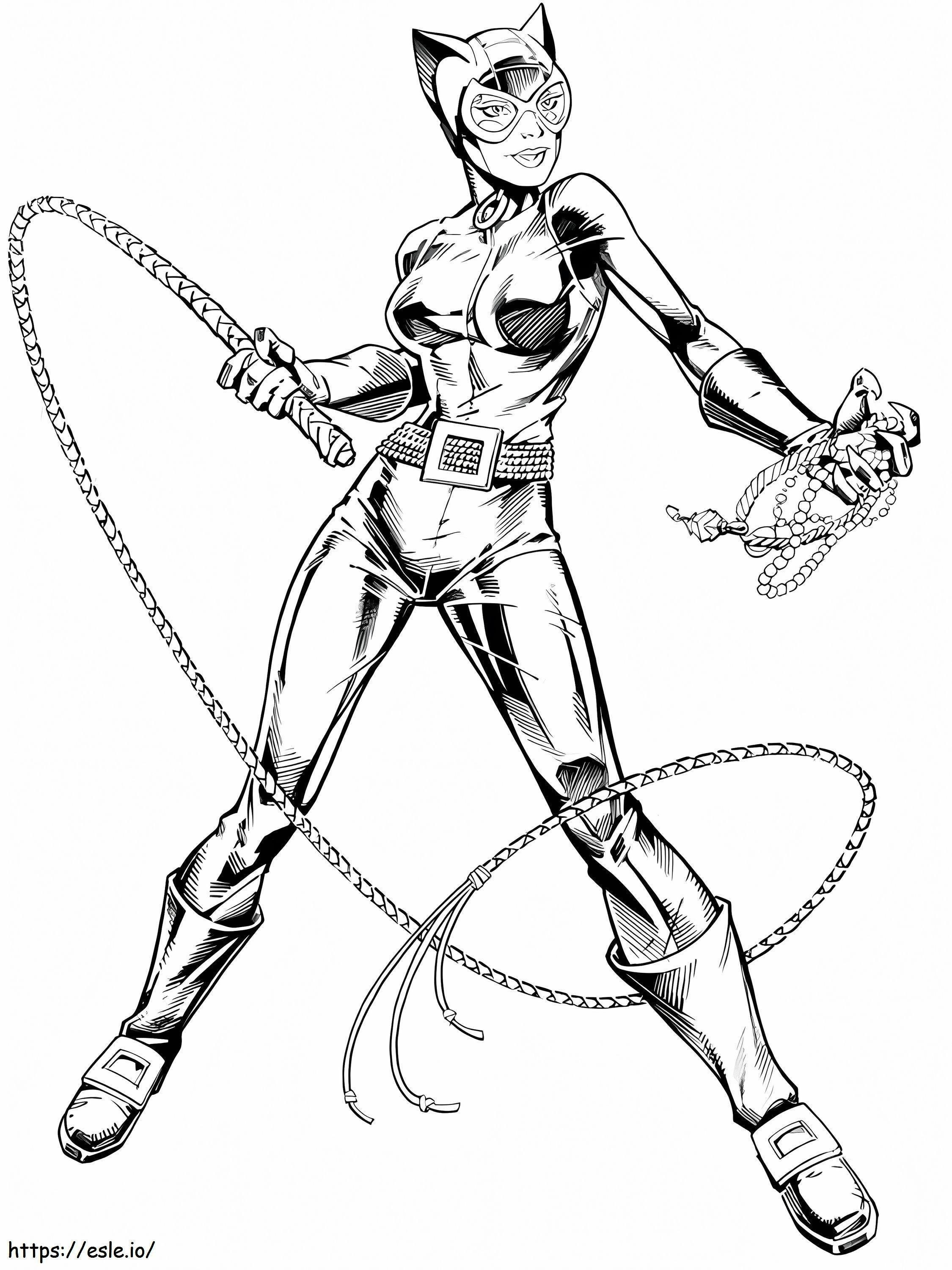 Coloriage Catwoman cool à imprimer dessin