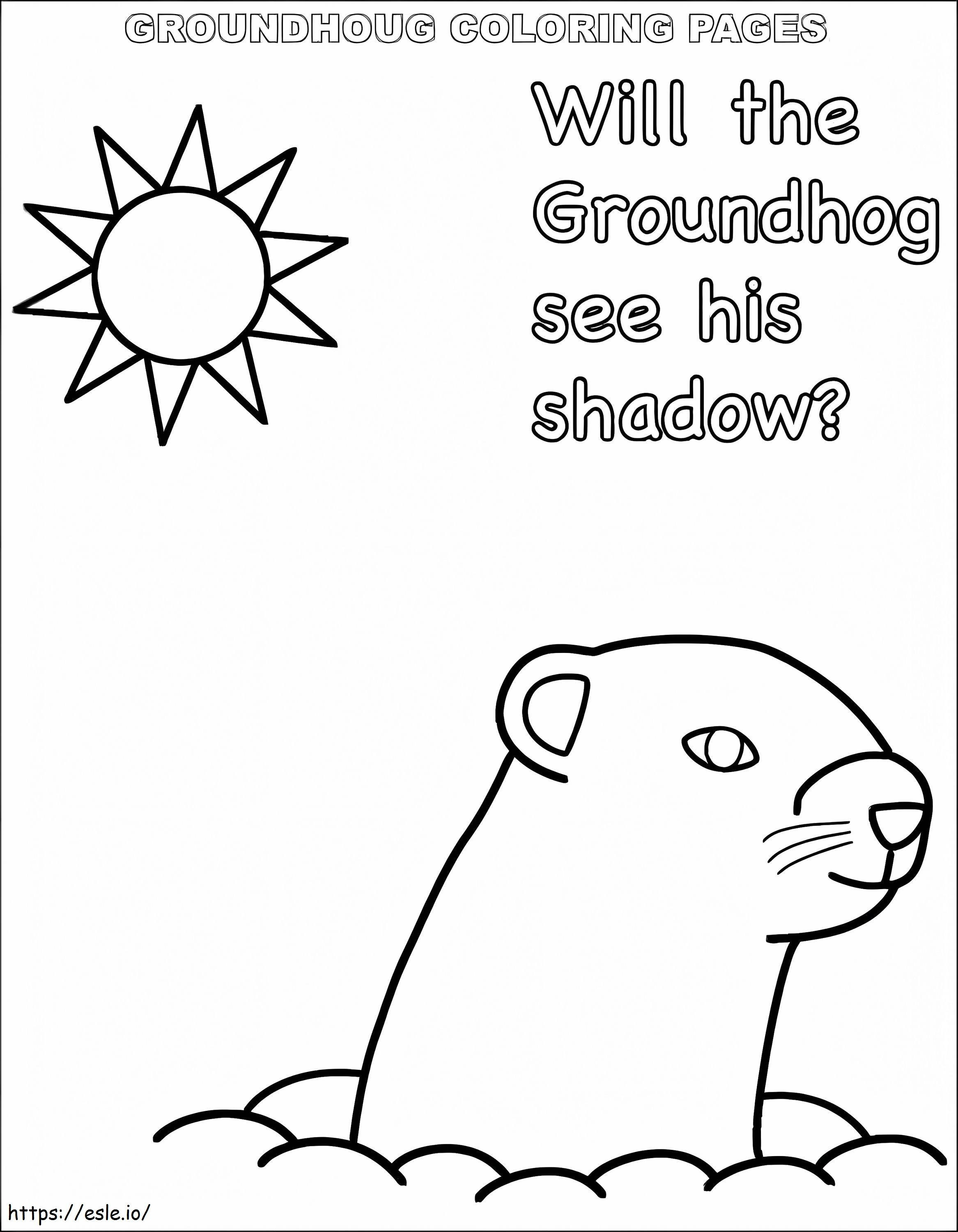 Fijne Groundhog-dag 5 kleurplaat kleurplaat