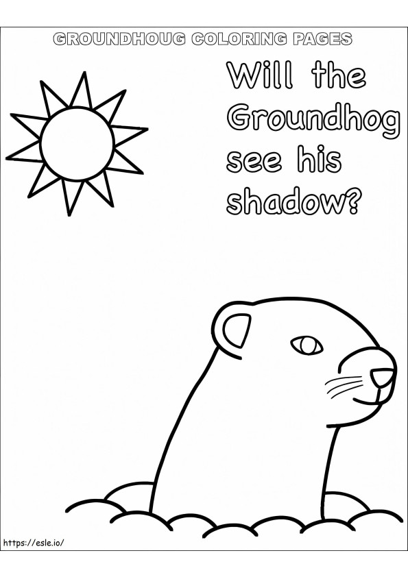 Happy Groundhog Day 5 coloring page