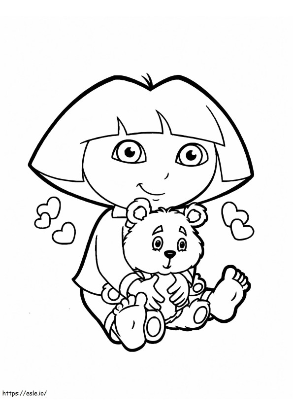 Dora Dan Boneka Beruang Gambar Mewarnai
